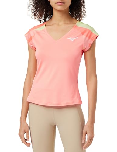 Mizuno Koszulka damska z nadrukiem, Koral cukierkowy, XL