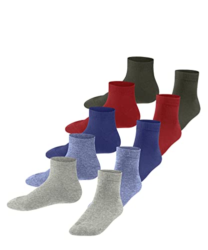 ESPRIT Uniseks - dzieci Skarpety do trampek Solid-Mix 5-Pack K SN Organiczna Bawełna krótkie jednokolorowe 5 Pak, Wielokolorowy (Sortiment 0020), 35-38 (9-12 lata)