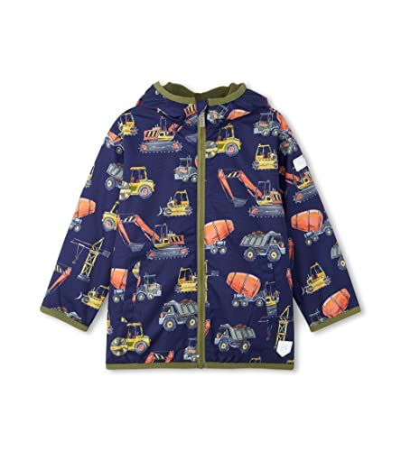 Hatley Microfiber Rain Kurtka przeciwdeszczowa z mikrofibry dla chłopców, Konstrukcja ciężarówek, 7 lat