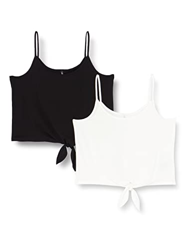 ONLMAY S/L REG Short Knot Top JRS 2PK, Black/Pack:cd, M