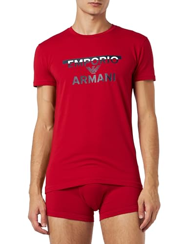 Emporio Armani Męski T-shirt + Trunk Megalogo Underwear, czerwony, M