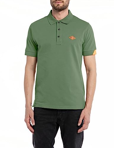 Replay Męska koszulka polo, Army Green 837, L