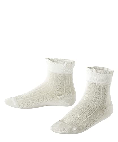 FALKE Uniseks - dzieci Skarpety Romantic Net K SO Bawełna jednokolorowe 1 Para, Biały (Off-White 2040), 35-38 (9-12 lata)