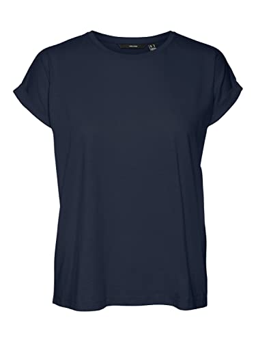 VERO MODA Damska koszulka VMCELENA SL Wide TOP JRS, Navy Blazer, XS, granatowy blezer, XS