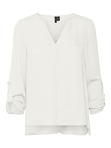 bestseller a/s Damska bluzka Vmwilma z dekoltem w serek Fold-up Top Noos, Snow White, S
