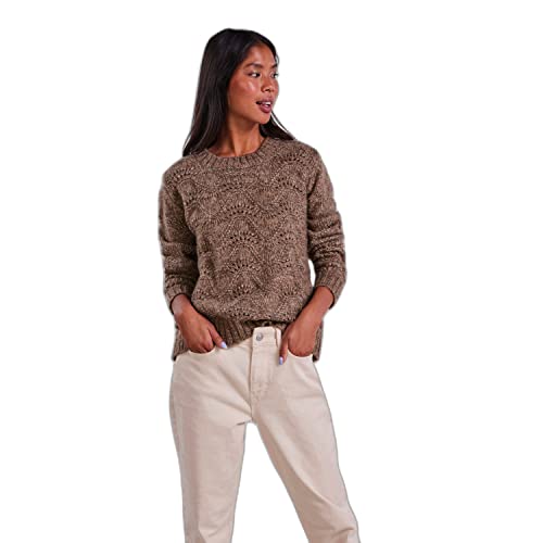 PIECES Damski sweter PCBIBBI LS O-Neck Knit NOOS BC, Fossil, S
