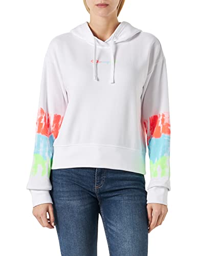 Champion Damska bluza z kapturem Legacy Color Ground Powerblend Small Logo Boxy, biała, S