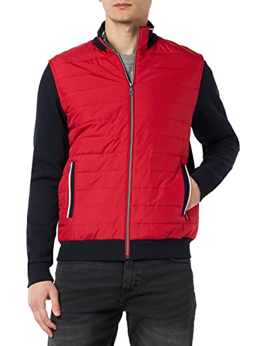 bugatti Męski 8750-35121 kardigan, czerwony, standardowy, czerwony, 4XL