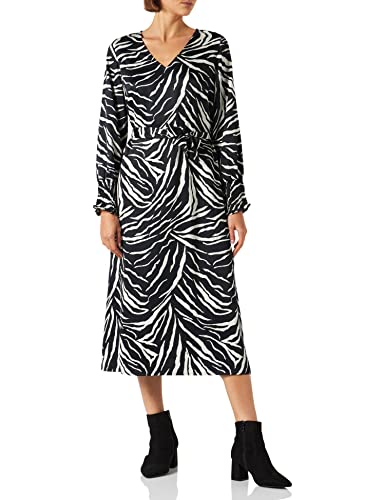 VERO MODA Damska sukienka VMLIVA L/S Calf WVN BTQ GA Dress, czarna/AOP: Pristine Liva, XS