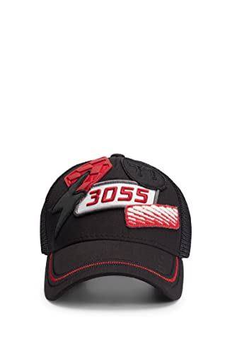 BOSS Męska czapka Finn Cap, Black1, rozmiar uniwersalny, czarny (Black1), jeden rozmiar