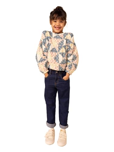 Bluzka Petit Bateau z długim rękawem dla dziewczynki, Saline Rose/Multico, 8 lat