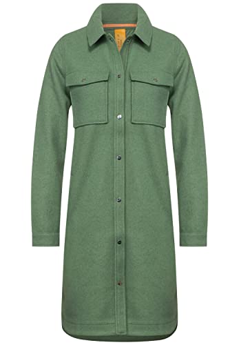 Street One Damski A211697 płaszcz przejściowy, Washed Olive Melange, 44, Myty oliwkowy melanż