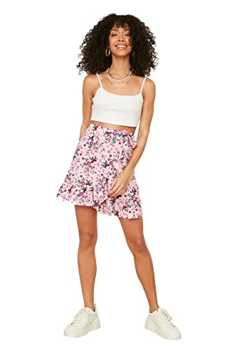 Trendyol Women's Schwungrad dziergana spódnica. Skirt, różowy, duży