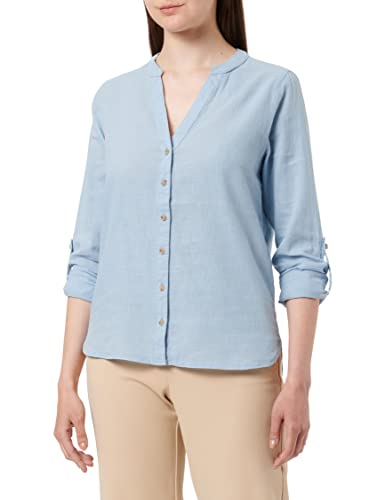 Springfield Koszula Męska, Kołnierz Mao, Lino, Bawełna, Jasnoniebieski, 44