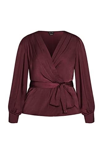 CITY CHIC Damska koszula plus size, Granat, 46-Plus