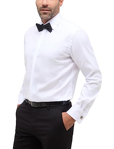 Eterna Męska koszula z długim rękawem Modern FIT Cover Twill White UNI, 15,5, biały, 38