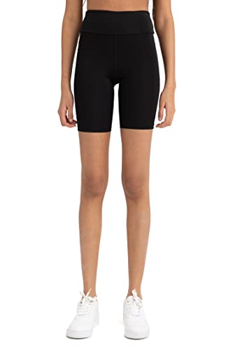 DeFacto Legginsy damskie z wysokim stanem – sportowe legginsy dla kobiet, czarny, S