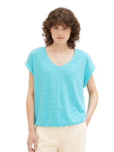 TOM TAILOR Damska koszulka 1036776, 26007-Teal Radiance, XXL, 26007 - Teal Radiance, XXL