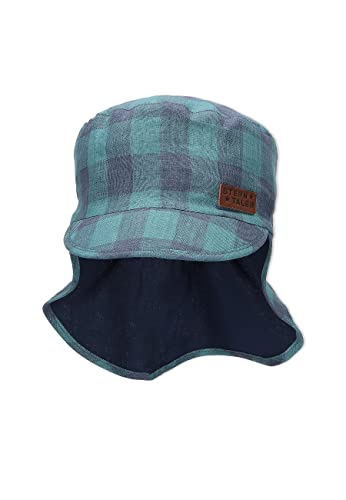 Sterntaler Chłopcy czapka z daszkiem z osłoną karoblue kapelusz przeciwsłoneczny, niebieski, 53 cm