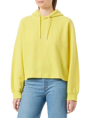 s.Oliver Sales GmbH & Co. KG/s.Oliver Damska bluza z kapturem i prążkowaną strukturą, żółty, M