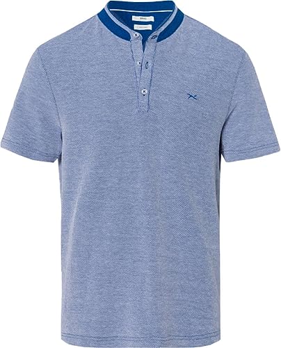 BRAX Męska koszulka polo Pollux PIQUÉ w sportowym stylu dwukolorowym, ze stójką, kobalt, XL, kobaltowy, XL