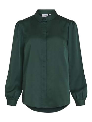 Vila Women's Różnorodne satynowa bluzka L/S/SU-NOOS, bluzka Pineneedle, 42, Pineneedle, 42