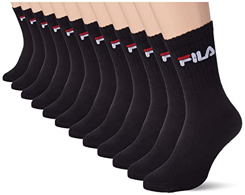 Fila Skarpety Sportswear Mężczyźni, Skarpetki Męskie, Nie podrażniają, Trwałe (zestaw 12 sztuk), Czarny (Czarny N - Nr), 39-42 EU