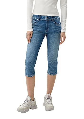 Q/S by s.Oliver Jeansy damskie bermudy, Catie Slim, niebieskie, 34, niebieski, 34