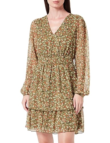 ONLY Sukienka damska z długimi rękawami, dekolt w serek, Winter Moss, XL