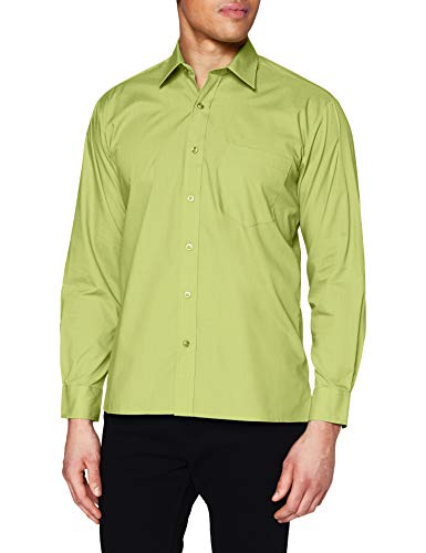 Premier Workwear Męska koszula popelinowa z długim rękawem, Zieleń limonkowa, 38 PL
