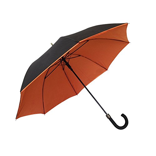 Automatyczny parasol długi - czarno-pomarańczowe podwójne płótno - Smati