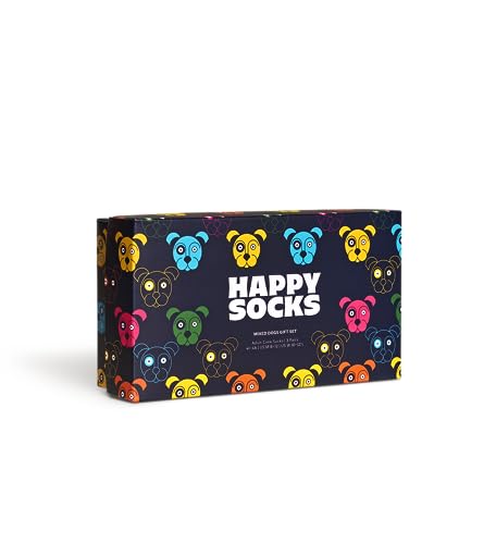 Happy Socks kolorowe i zabawne skarpetki 3-Pack Mixed Dog Socks Gift Set Rozmiar 41-46