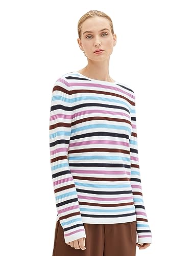 TOM TAILOR Sweter damski, 33979 - Mauvy Ottoman Stripe, 3XL