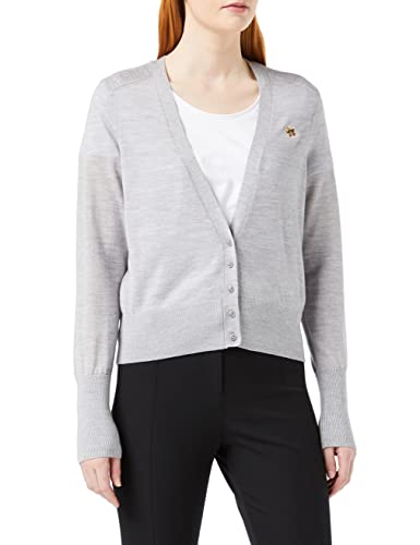 Ted Baker Damski sweter WMK-AIYLEEN-Merino Low V kardigan sweter, szary-Marl, 4 (UK4)