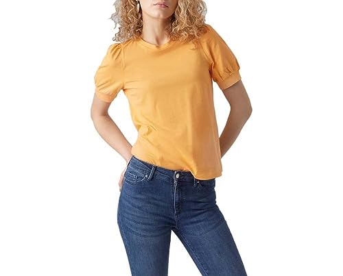 VERO MODA Damska koszulka VMKERRY 2/4 O-Neck TOP VMA JRS NOOS, Mock Orange, M, Mock Orange, M