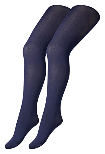 Camano 003119001 - dziecięce rajstopy z bawełny organicznej, 2 pary, rozmiar 122/128, kolor granatowy, granatowy, 122