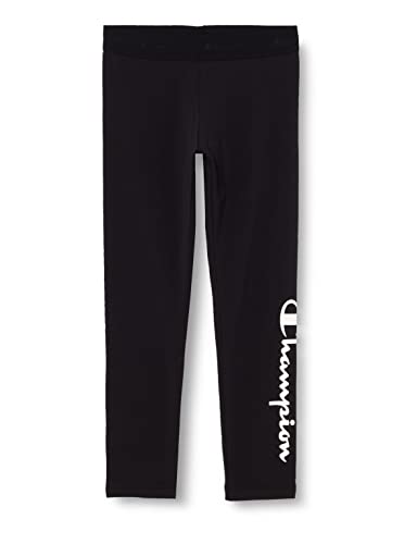 Champion Legginsy z regularnym logo dla dziewcząt i dziewcząt Legacy American Classics, Czarny, 5-6 lat