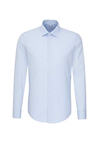 Seidensticker Męska koszula biznesowa slim z długim rękawem, kołnierz kentowy, nie wymaga prasowania, jasnoniebieski, 42