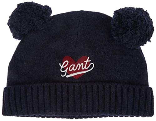 GANT Unisex D2. Pompom Heart czapka beanie, niebieski (Evening Blue), S-M