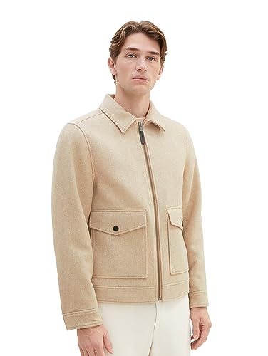 TOM TAILOR Kurtka męska, 32526 - Big Beige Herringbone Optic, XXL