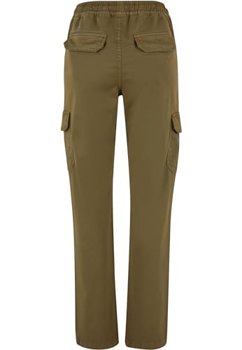 Urban Classics Damskie spodnie z wysokim stanem Twill Cargo Pants, Tiniolive, XL