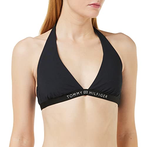 Tommy Hilfiger Biustonosze damskie na szyi trójkątne Rp (rozmiar zewnętrzny), czarne, M, Czarny, M