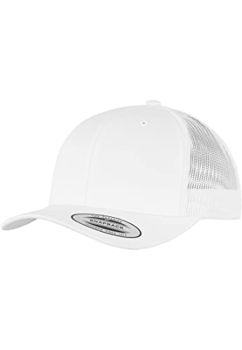 Flexfit Uniseks Retro Trucker Czapka z Daszkiem, Biały, 3XS-XXS