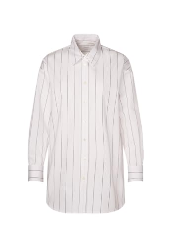 Seidensticker Damska bluzka - modna bluzka - Regular Fit - kołnierz koszuli - długi rękaw - 100% bawełna, biały, 46