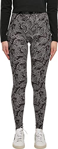 Urban Classics Legginsy damskie Soft Aop Spodnie do jogi Kobiety , Blacknewpaisley , L