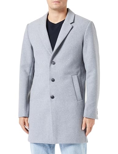 Bestseller A/S Męski płaszcz wełniany JJEMORRISON Wool Coat SN, Light Grey Melange, S, jasnoszary melanżowy