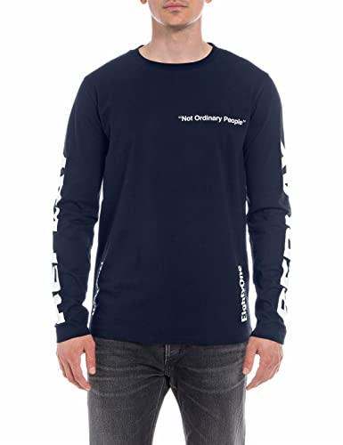 Replay T-shirt męski, Niebieski 085, M