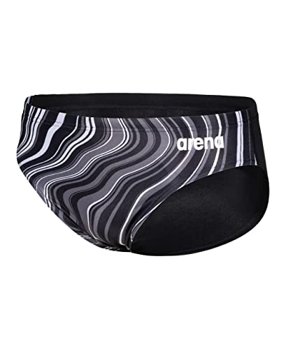 ARENA Męskie majtki kąpielowe Marbled Slip, czarne-czarne Multi, 48, Black Multi