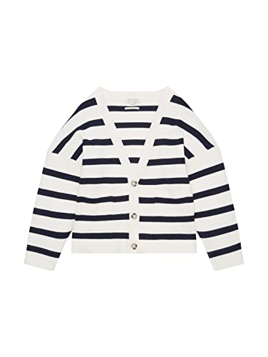 TOM TAILOR Dziewczęta Kardigan dziecięcy w paski 1033265, 30425 - Navy White Bigger Stripe, 176