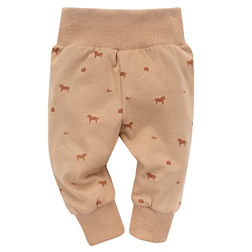 Pinokio Legginsy drewniane kucyki, 95% bawełna organiczna, 5% elastan brązowe, horses, unisex rozm. 56-86 (74)